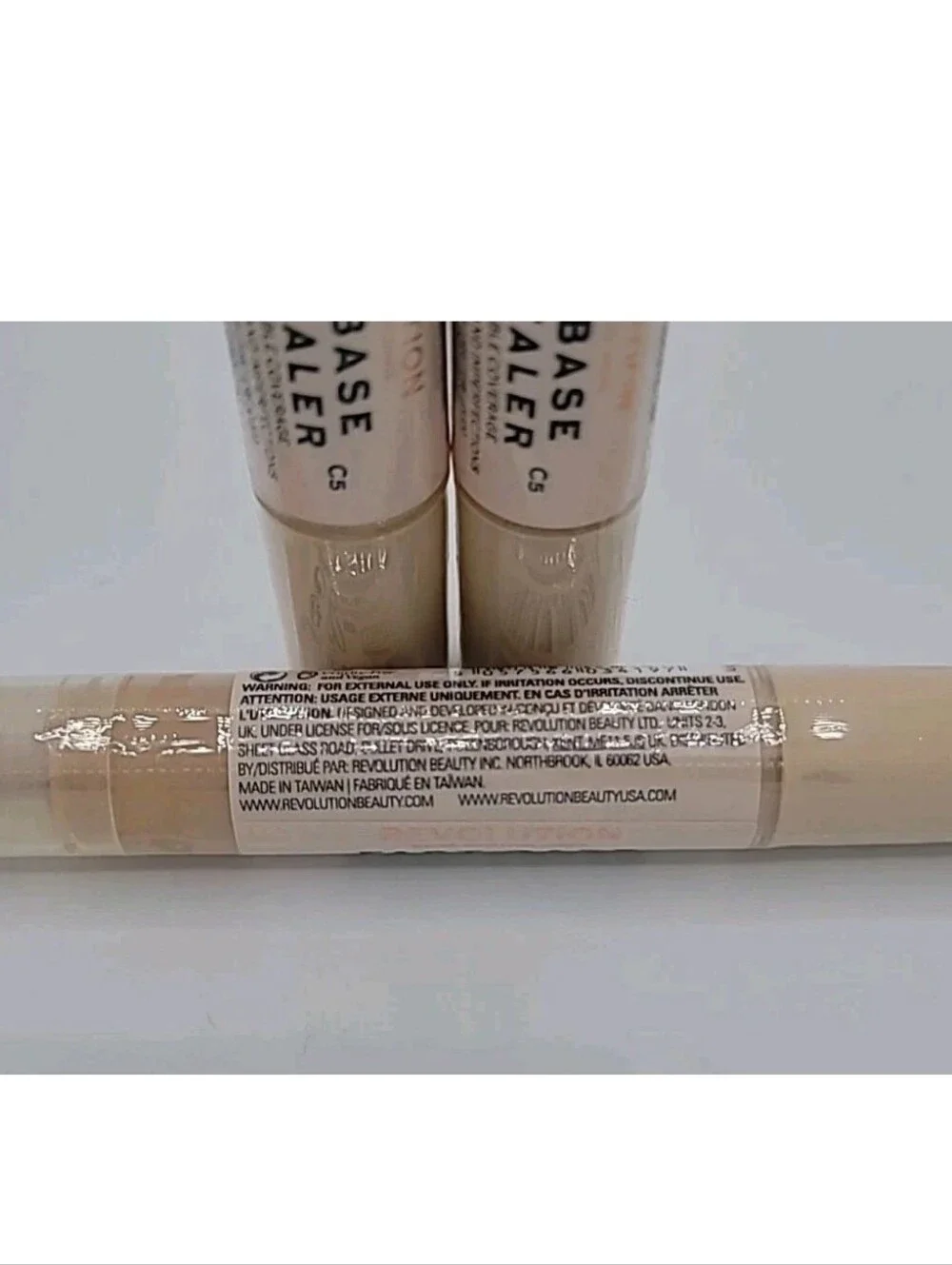 NWT 3x Makeup Revolution Fast Base Concealer Shade #C5 0.15 fl oz Ea SEALED